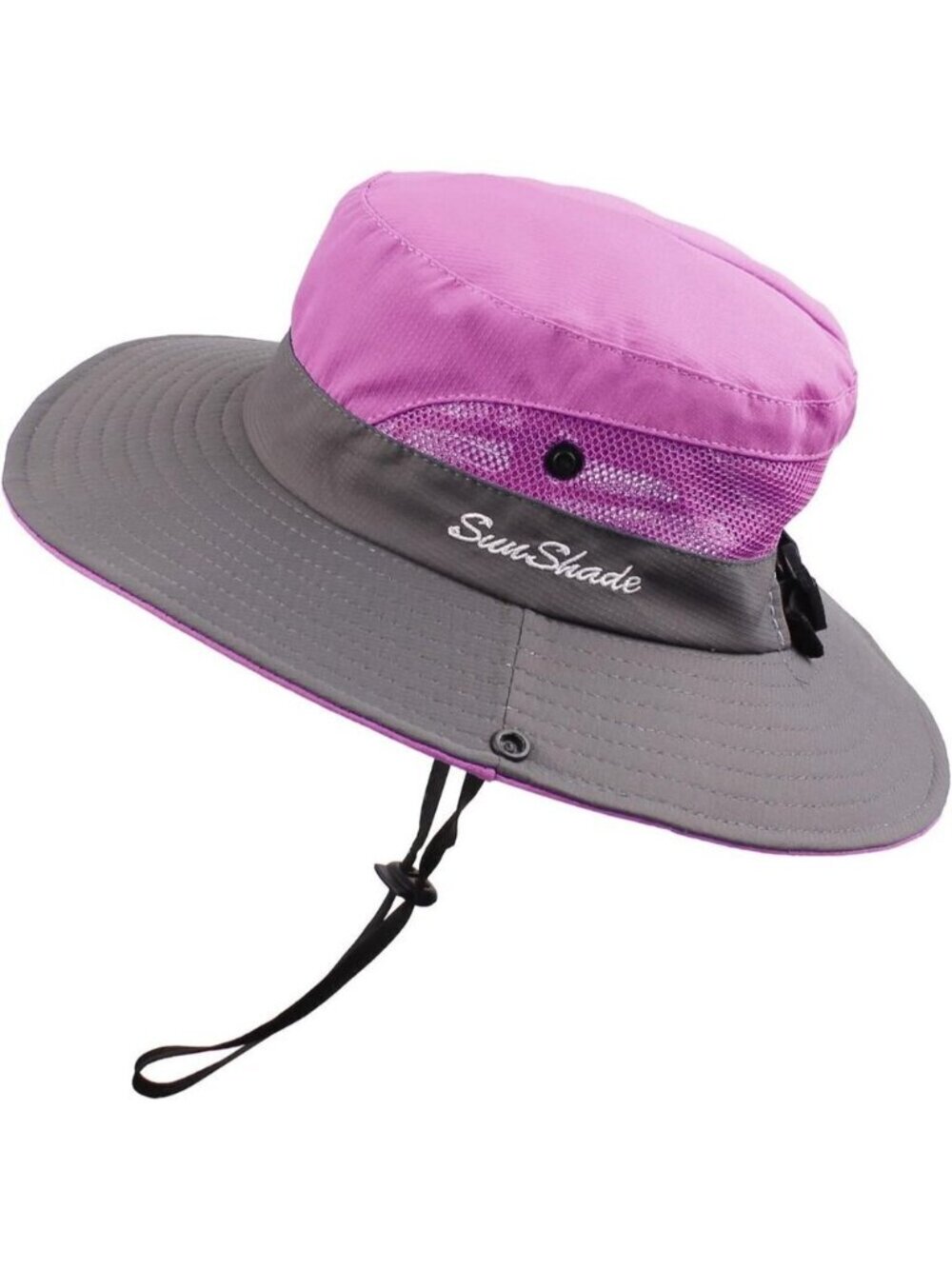 Unisex Purple-b 100% Polyester Wide Brim Mesh Vent Chin Strap Classic Cowboy Hat